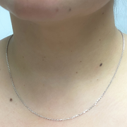 14K Solid White Gold Wheat Chain